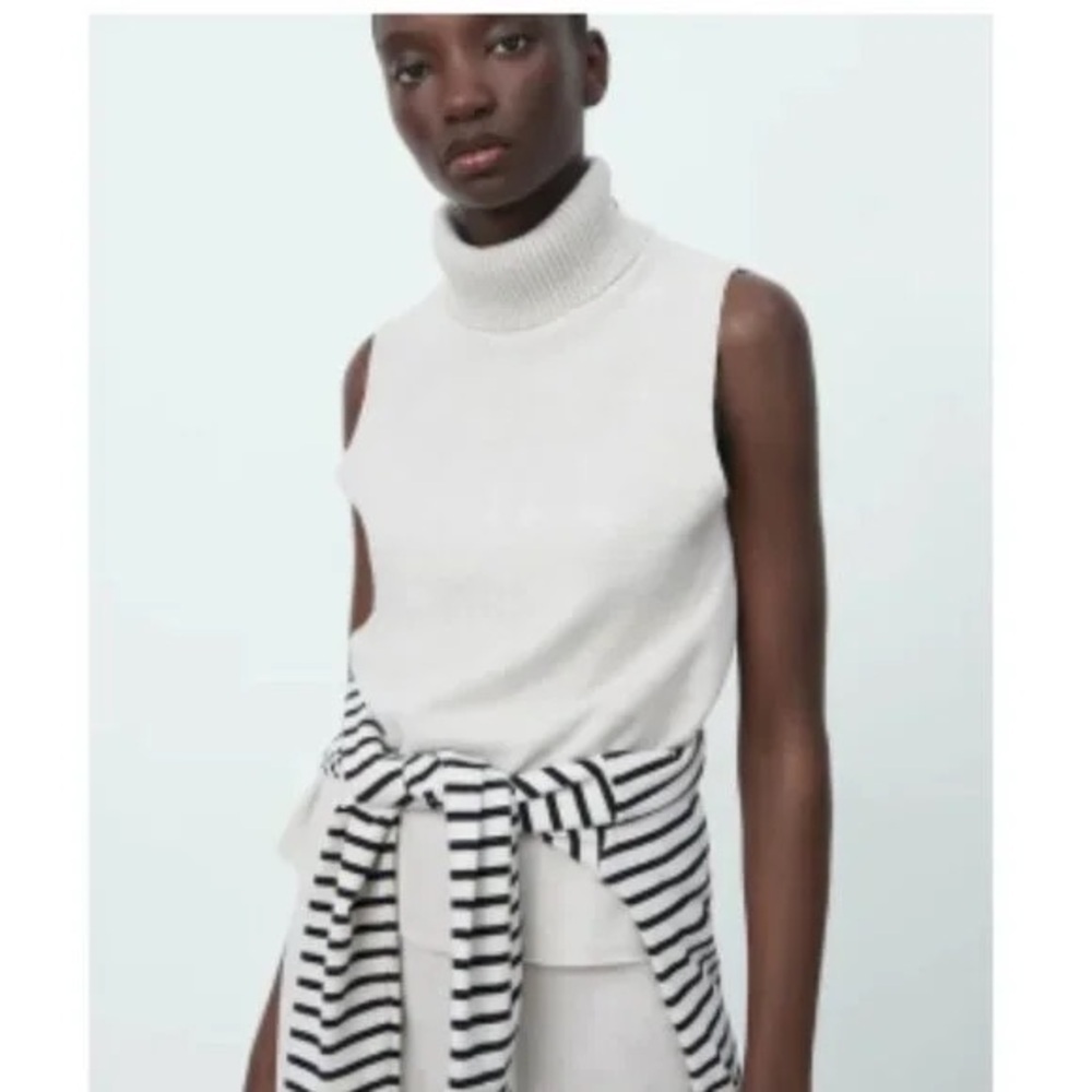 Zara turtle neck sleeveless top